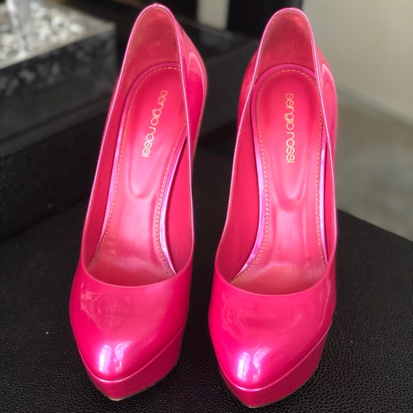 Metallic Pink Sergio Rossi Patent Leather Pumps - Picture 4 of 8